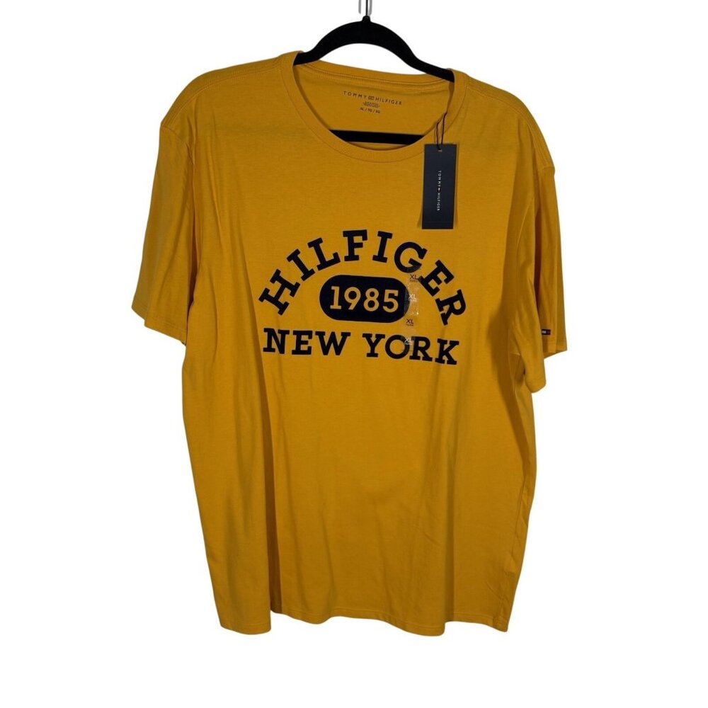 Tommy Hilfiger Men XL Yellow Gold 1985 New York Short Sleeve Crew Neck Tee NWT